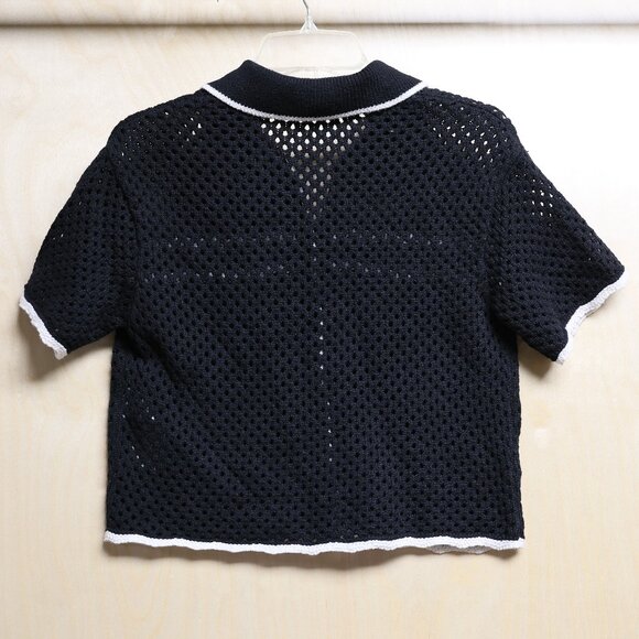 Abercrombie & Fitch Short Sleeve Button Front Crochet Style Cardigan NWOT Sz XS - Picture 7 of 9